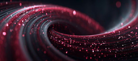 Abstract Swirling Red Luxury Background With Particles Shine And Glitter Lights Bokehの素材