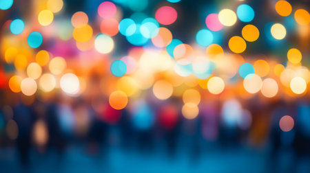Bokeh, Night, Lights, Blur, Abstract, Defocused, Round, Color. Abstract city lights at night.の素材