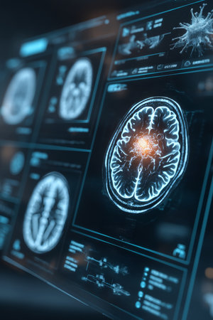 Brain MRI Scans on Medical Imaging Technology Display for Neurological Disease Diagnosisの素材