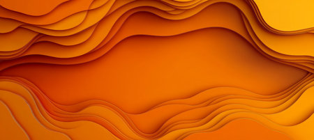 Abstract Background, Warm Orange, Yellow Wave Paper Carving Pattern, Flowing Layered Designの素材