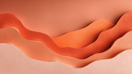 Abstract Background with Coral and Peach Paper Waves, Layered 3D Design, Nature Inspired Texturesの素材