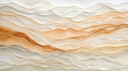 Abstract Neutral Beige Textured Paper Background, Gentle Wave Patterns, Layered Design, Paper Artの素材