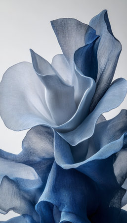 Soft, Delicate Blue Waves Abstract Background, Dynamic Shapes, Monochromatic Gradientの素材