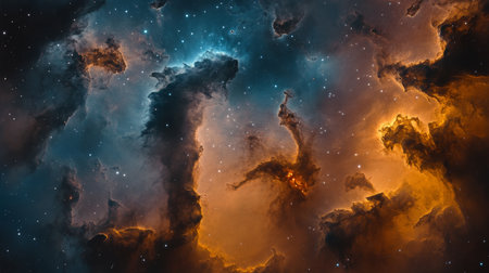 Celestial Tapestry A Breathtaking Vista of Nebulae, Gas Clouds, and Cosmic Dust in Vibrant Huesの素材