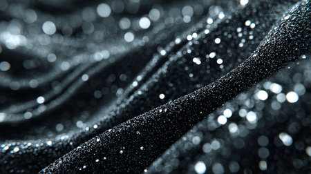 Abstract Black and Silver Glitter Texture, Luxury Sparkles Background, Christmas Lights Bokehの素材