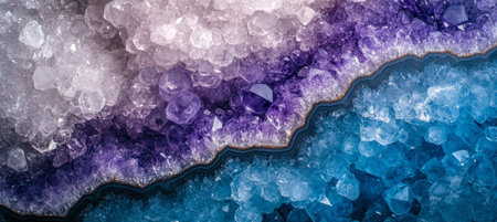 Luxurious Teal, Silver, and Purple Amethyst Geode Texture Background for Wallpaper or Designの素材