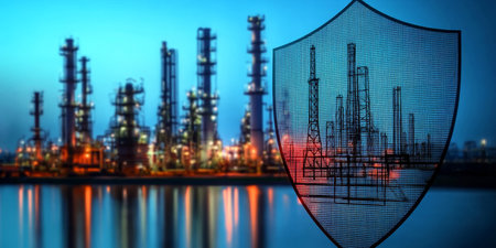 Industrial Facility Cyber Security, Critical Infrastructure Protection, Cybersecurity Conceptの素材