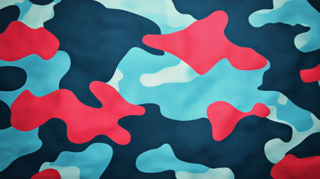 Blue And Red Camouflage Pattern, Abstract Digital Military Camouflage Background Textureの素材