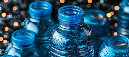 Blue Sparkling Plastic Water Bottles for Refreshing Hydration and Eco-Friendly Living Solutionsの素材