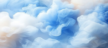 Abstract Flowing Background, Delicate Monochrome Light blue Tones, Dynamic Waves on Soft Gradientの素材