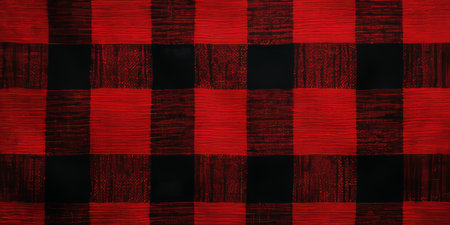 Red and Black Buffalo Plaid Fabric Perfect for Rustic Decor, Holiday Crafts, and Cozy Projectsの素材