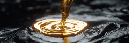 Liquid Gold Cascading Down a Dark Rough Surface, Creating Luxurious Patterns and Texturesの素材