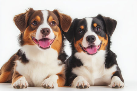 Heartwarming Moment Affectionate Dogs in Love Sharing a Tender Gaze and Playful Friendship Togetherの素材