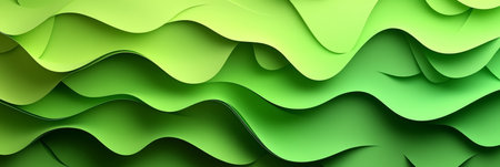 Abstract Flowing Green Layers Background A Contemporary Design with a Modern Papercut Styleの素材