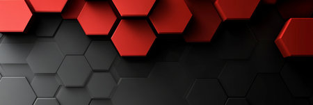 Innovative Hexagon Texture Modern Background Graphic with Elegant Red Abstract Seamless Shapesの素材