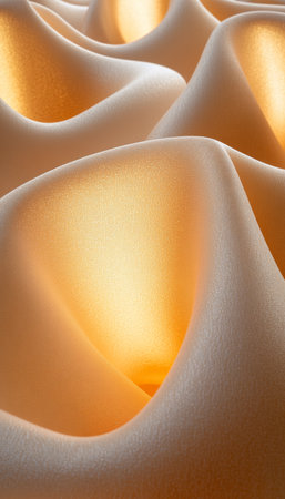 Abstract Fluid Art Background, Delicate Flowing Waves Pattern in Soft Monochrome Copper Tonesの素材