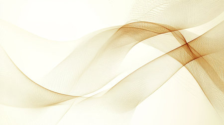 Abstract Background With Delicate Golden Waves, Flowing Lines On Yellow Gradient, Gentle Energyの素材