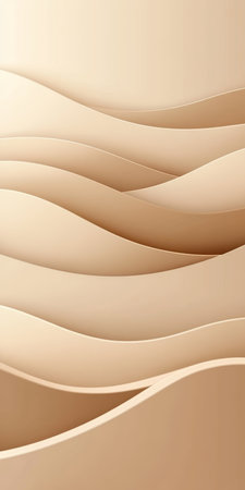 Gentle Golden Waves Abstract Background with Soft Delicate Flowing Lines and Dynamic Curvesの素材