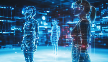 Digital Human Figures in Futuristic Medical Interface for Personalized Healthcare and Diagnosticsの素材