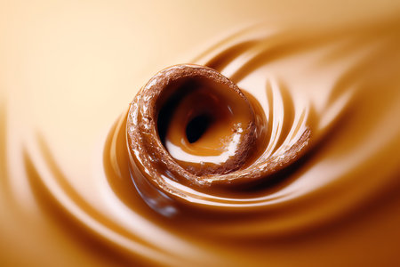 Indulge in a Decadent Swirl of Chocolate Syrup in a Tantalizing Dessert Creation with Rich Cocoaの素材