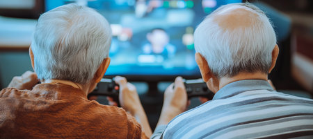 Elder Generations Discover Shared Enjoyment through Engaging Family Game Night Activities Togetherの素材