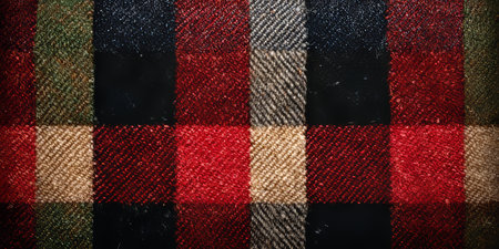 Scottish Tartan Fabric Full Frame Image, Cozy Flannel Checkered Wool Texture in Multicolored Squaresの素材