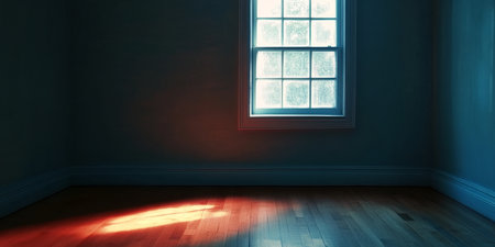 Bright and Serene Sunlit Room with Wooden Flooring and Minimalist Decor, Perfect for Relaxationの素材