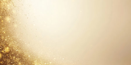 Abstract Light Cream Background With Blurry Golden Festival Lights And Celebration Bokeh. Copy Spaceの素材