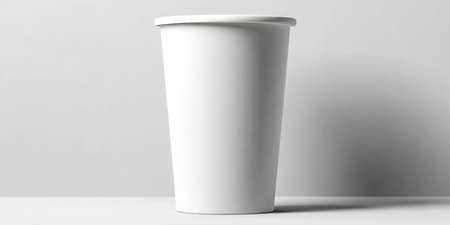 Elegant Disposable Cup with Realistic 3D Scene, Ideal for Food Service Marketing and Minimal Designの素材