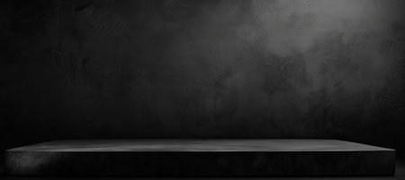 Stylish Modern Plaster Wall Texture with Geometric Shapes and Spotlighted Podium Presentation Spaceの素材