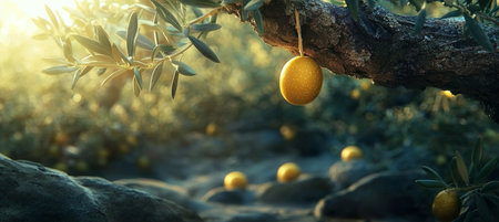 Golden Olive A Jewel from a Greek Olive Grove, Shining Under the Summer Sun, Nature s Artworkの素材
