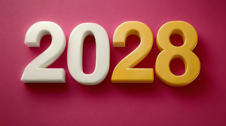 A Vibrant Countdown to 2028 Celebratory Colors and Bold Numbers Reflecting Hope for the Futureの素材