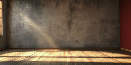 Cozy Brown Room with Radiant Light and Rustic Charm, Featuring Wooden Floors and Sunlit Designの素材