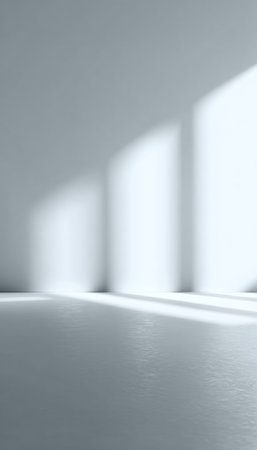 Minimalist Ambience with Natural Light and Shadows Enhancing Indoor Architecture and Artistic Viewの素材
