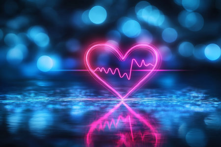 Neon Heart A Vibrant Pulse of Affection and Love for Romantic Valentine s Day Celebrationsの素材
