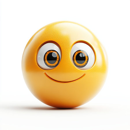 Cheerful Optimistic Emoji Illustration with Bright Colors, Perfect for Expressing Happiness and Joyの素材