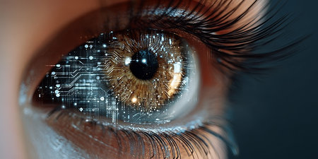 Futuristic Bionic Eye Concept with Digital Retina and Microchip Technology for Medical Innovationsの素材