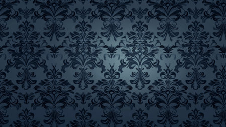 Dark Gray Luxury Damask Pattern, Seamless Floral Vector for Fashion Fabric and Paper Projectsの素材