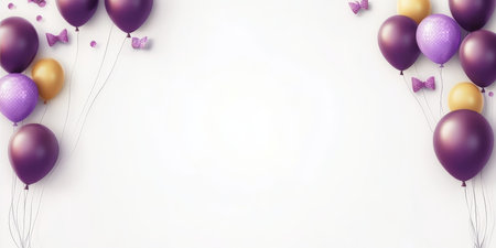 Vibrant and Colorful Balloon Frame Background Perfect for Celebrating Memorable Birthday Eventsの素材