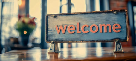 Welcome Wooden Sign Onboarding Business Recruitment Office Desk Signage Wooden Sign Rusticの素材