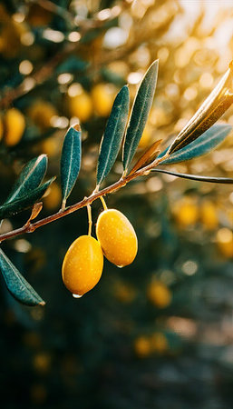 Beautiful Tuscan Grove with Olive Trees and Mediterranean Landscape for Gourmet Cookingの素材
