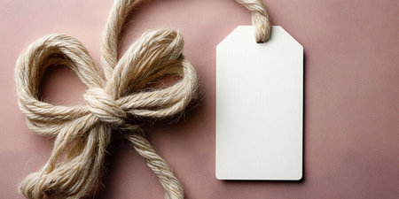 Stylish Pastel Sale Tag Accessory Featuring Blank Surface Space for Customization and Cord Attachingの素材