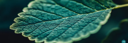 Close-Up Macro Photography of Leaf with Intricate Surface Textures and Patterns Against a Soft Blurの素材