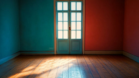 Serene Room Design with Harmonious Light Spectrum, Peaceful House Aesthetic and Creative Wallsの素材