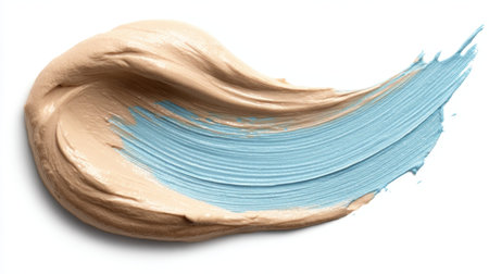 Abstract Cream Cosmetic in Wave Shape Isolated on Surface for Makeup Perfection and Coverage Effectの素材
