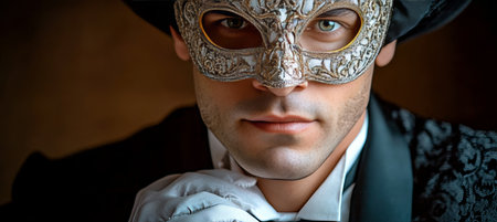 Venetian Masquerade Ball Exquisite Elegance Shines Through Intricate Masks and Timeless Fashionの素材