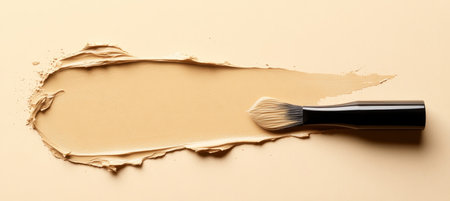 Creamy Beige Makeup Foundation Smear from Above Highlighting Smooth Concealer for Radianceの素材