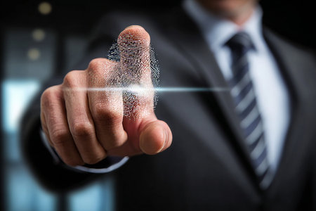 Professional Using Augmented Reality for Data Protection and Finger Scan Authorization Systemの素材