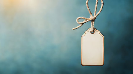 Elegant Cream White Swing Paper Pendant Label Tag Mockup for Minimalist Decoration Presentationの素材