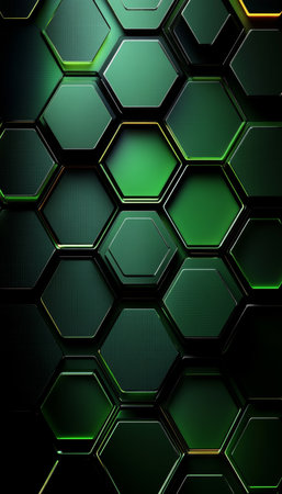 Abstract Green Hexagons Seamless Pattern for Stylish Modern Design and Minimalistic Backgroundの素材